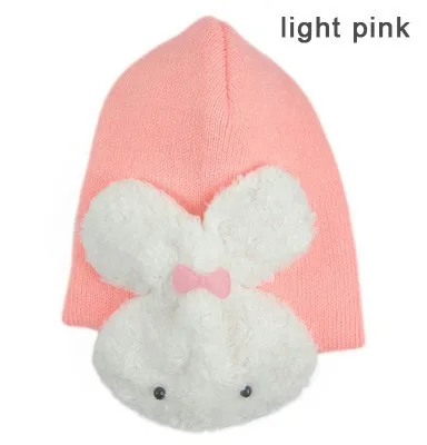 Зимняя шапка для маленьких девочек, вязаная теплая хлопковая шапочка для детей от 4 до 36 месяцев, шапки в форме кролика для маленьких мальчиков и девочек
