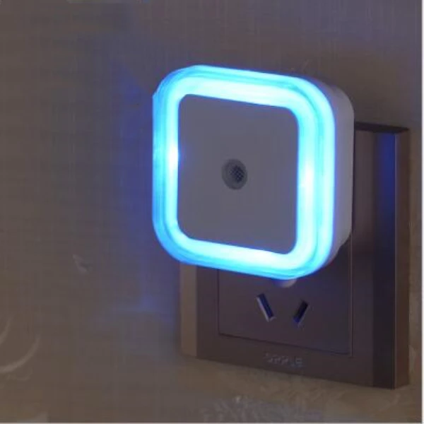 ЕС 220 В мини квадратный светодиодный ночник беспроводной детектор управления светом авто вкл/выкл настенный светильник для шкафа для коридора и кабинета WC - Испускаемый цвет: bule  09