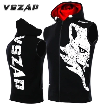 Куртка VSZAP MMA без рукавов толстовки боксеры с головой волка сохраняют тепло