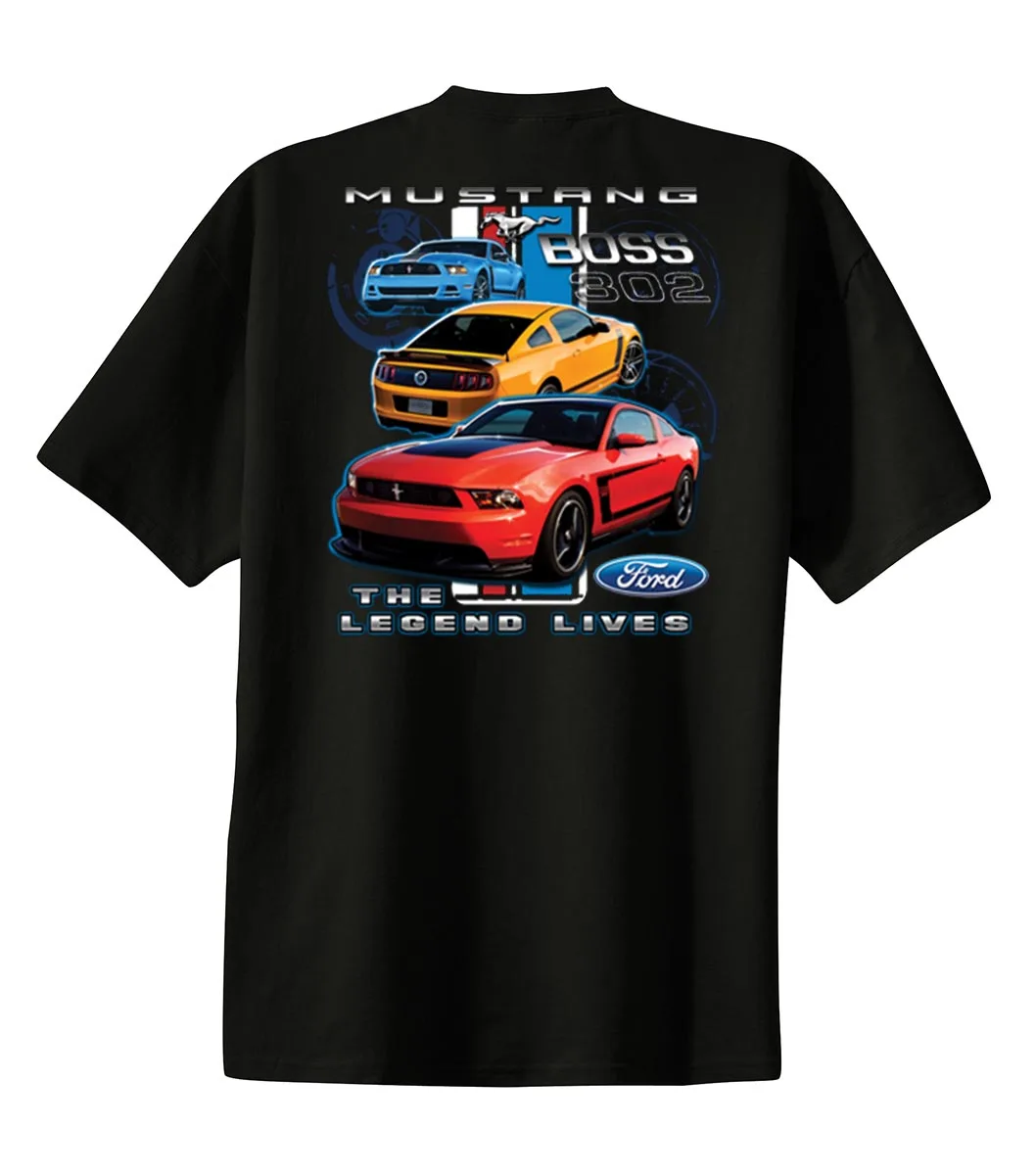 

Fashion 2019 Summer Men'S Casual O-Neck Male Tops & Tees Classic American Car Fans Mustang Boss 302 T-Shirt Legend Lives Shirt