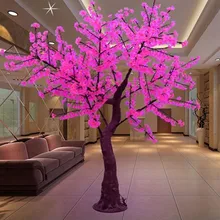 Светодиодный светильник в виде вишневого дерева для свадьбы и сада, праздничный светильник, квадратный декор, светодиодный светильник в помещении на открытом воздухе, водонепроницаемый, 2 м, розовый цвет