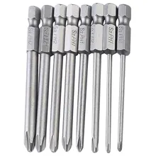 8 шт. длинная магнитная шестигранная отвертка бит S2 легированная сталь 1/4 дюймов шестигранный хвостовик винт набор драйверов 75 мм длина