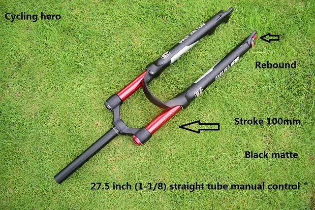 100-120 мм прямая/конусная пневматическая подвесная вилка для горного велосипеда Регулировка отскока 26 27,5 29 дюймов дополнительный подарок наклейка с лисой - Цвет: 27 5