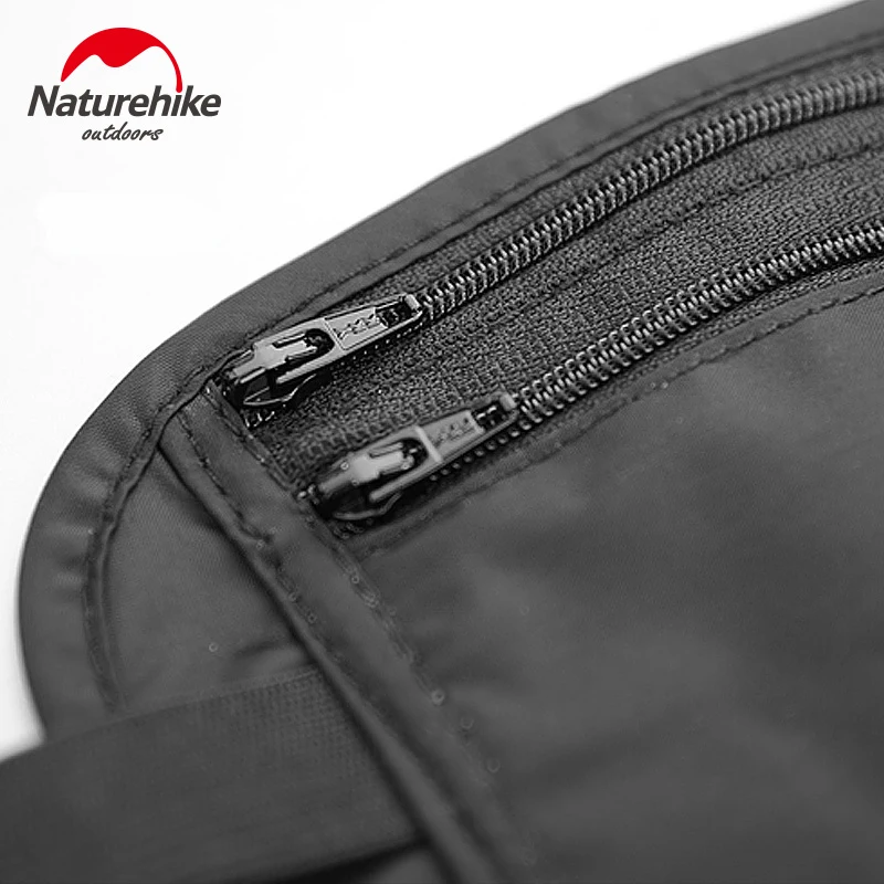 NatureHike Nylon Ultra-Slim Travel Outdoor Sport Anti-Theft License BagPacks Black Grey Hiking Running