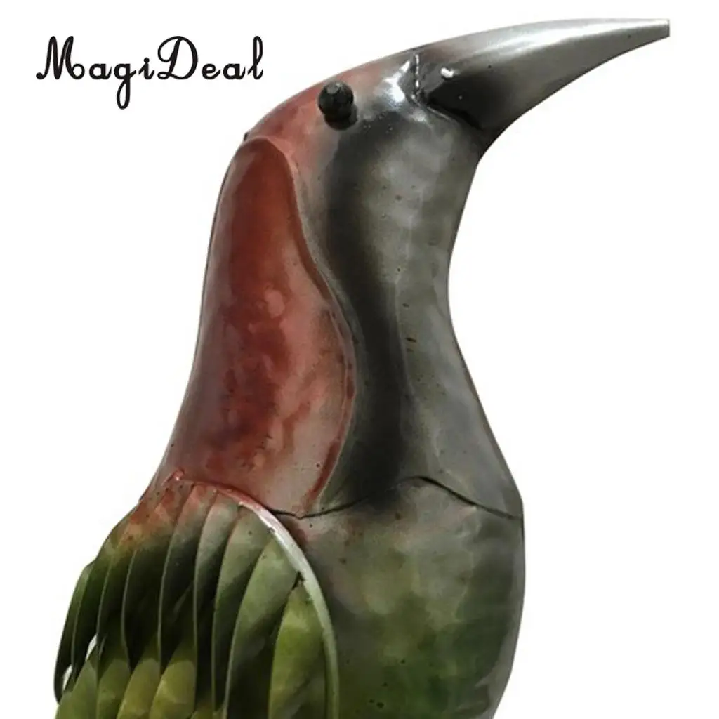 Iron Wall Decor Stand Bird Figurine Miniature Fairy Garden Decoration Figures Statue Ornament