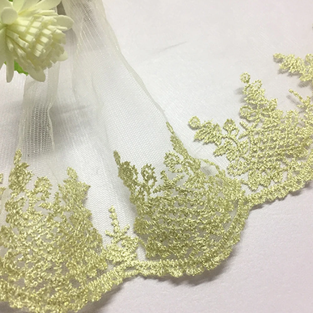 

23cm Width DIY Fabric Lace Black White Gold Tulle Lace Trim DIY Craft Materials Clothing Accessories Lace Embroidery