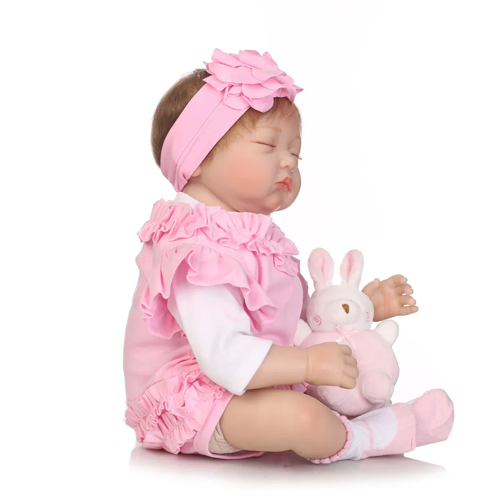 NPK 22 дюймов 55 см силиконовые куклы reborn младенцев Настоящее Спящая reborn baby bonecas с 1 шт. корзина Детские игрушки brinquedos menina