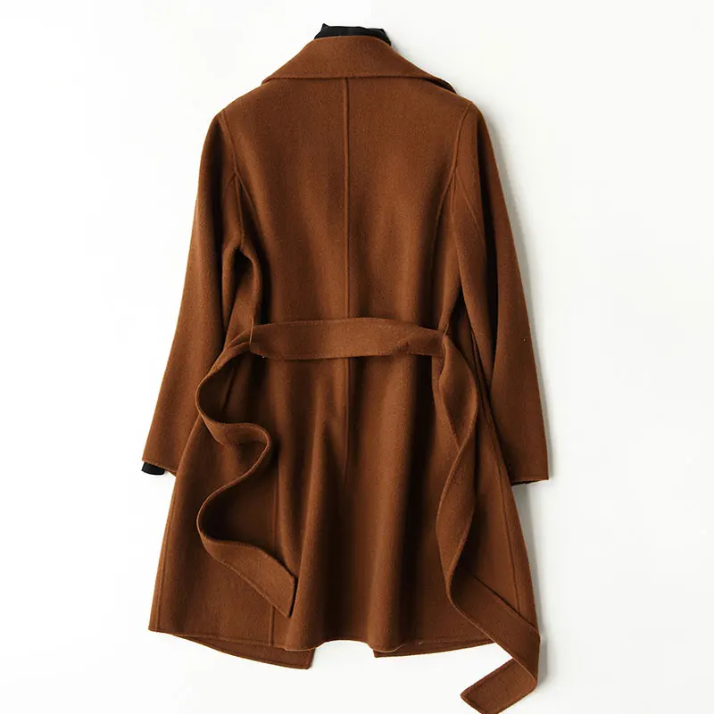 Automne Wyq1175 Laine Outwear Longues D'hiver Black Blue Veste Femelle Ayunsue Coffee dark 2018 37033 Femmes Chaud Manteaux Mode camel Manteau De Cachemire qnza4X