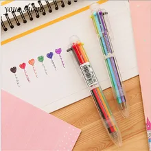 1 шт. корейские канцелярские принадлежности милые мультипликационные разноцветные шариковые ручки многофункциональные пресс цветные масляные ручки канцелярские принадлежности 0,5 мм