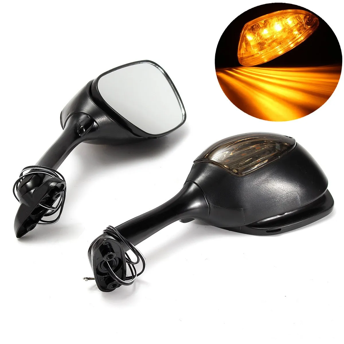 

1 Pair LED Turn Signal Rear View Mirror For Suzuki GSXR600 GSX-R 750 06-12 GSXR 1000