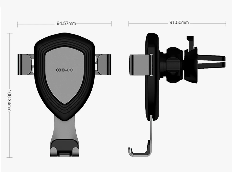 Xiaomi Mijia COOWOO Smart Car Bracket with Gravity Sensor One-handed Operation Multi-device Compatible Air Outlet Clip Holder (13)