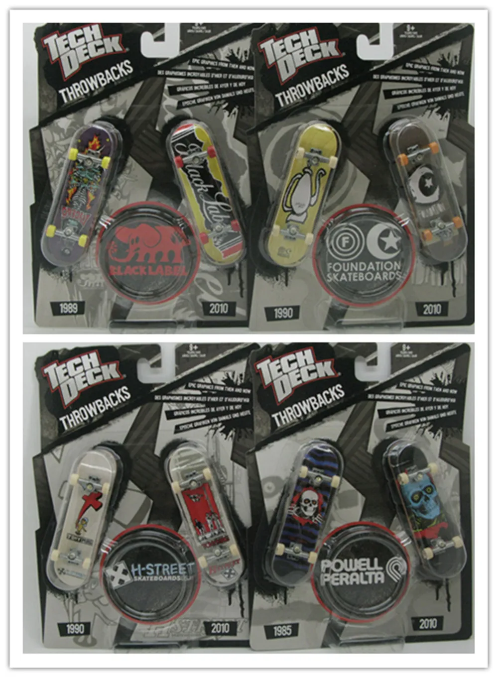 

8pcs Tech Deck throwbacks 96mm Fingerboard Skateboard alien zoo yory E28G