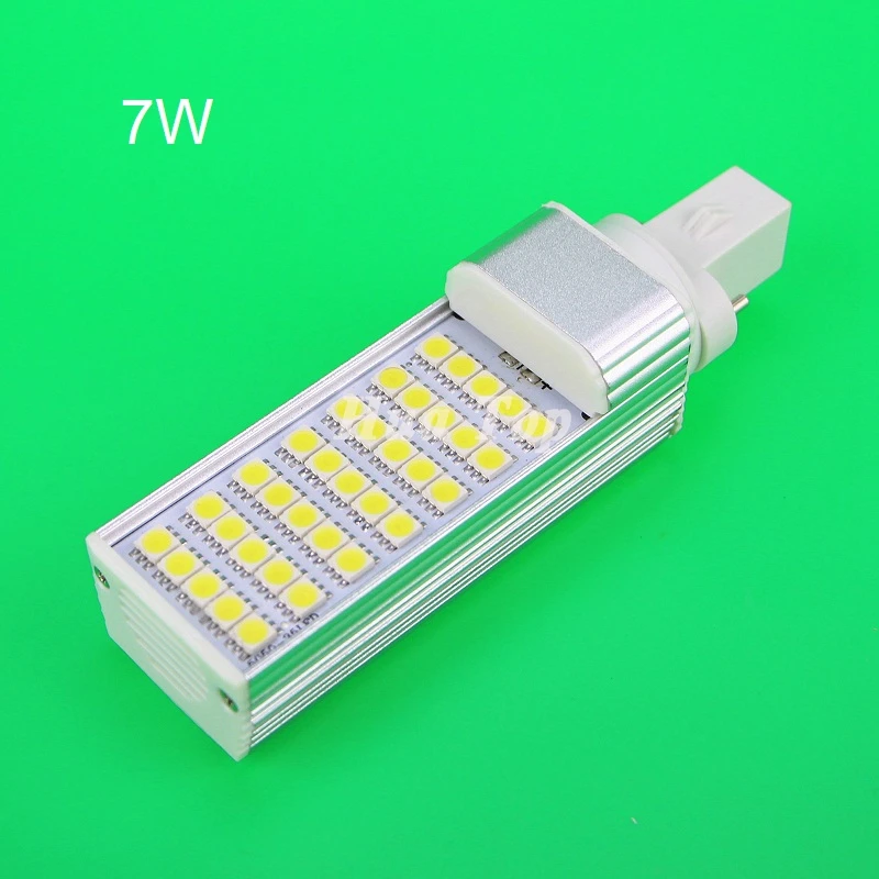 

5pcs/lot 7W G23 E27 G24 SMD 5050 LED Corn Bulb PL Light Bombillas Spotlight For Home Decor Horizontal Plug Lamps Free shipping