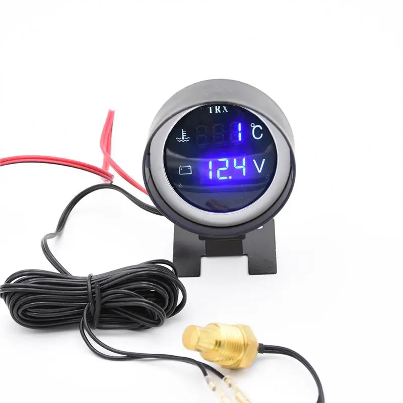 

2 in 1 Car Truck Water Temperature Gauge temperature sensor + Volt Voltage Gauge Meter New Spherical sensor temperatura moto