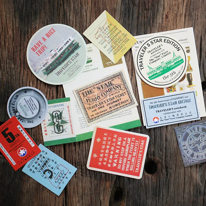 

11PCs/Pack Vintage Travel Stickers Decorative Paper Stamp Notebook Fifth Anniversary Of The Star Ferry Stickers H0125