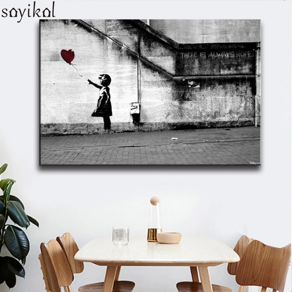 Here Is Always Hope Poster Banksy Graffiti Canvas Prints Painting Wall Art Decor 