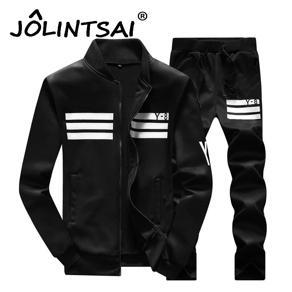 Spring/Autumn Hoodies+Pants 2 Piece Set Men 2017 Plus Size