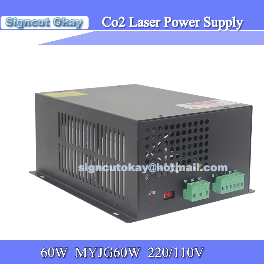 Laser Power Supply Model MYJQ 60w 220V/110V used for EFR Tube /Weiju Co2 60W | Инструменты