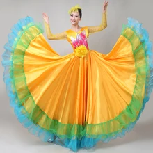Испанское платье леди фламенко платья испанская одежда для танцоров Gipsy костюмы для женщин одежда для сцены 6 цветов DN3577