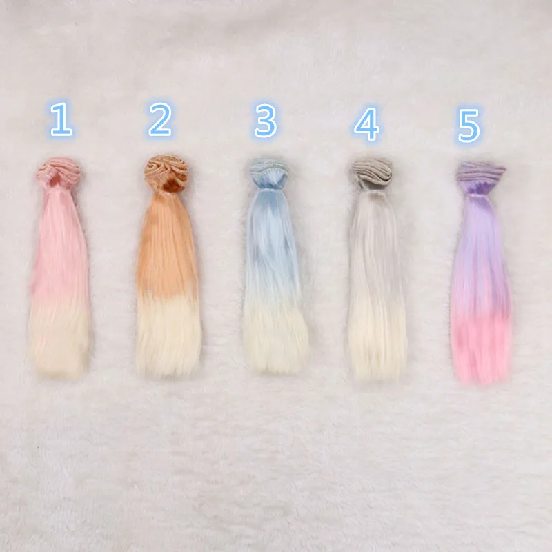 

15cm imitation mohair wigs soft gradient color hairs for 1/6 1/4 1/3 BJD SD Blyth doll wigs doll accessories doll hairs