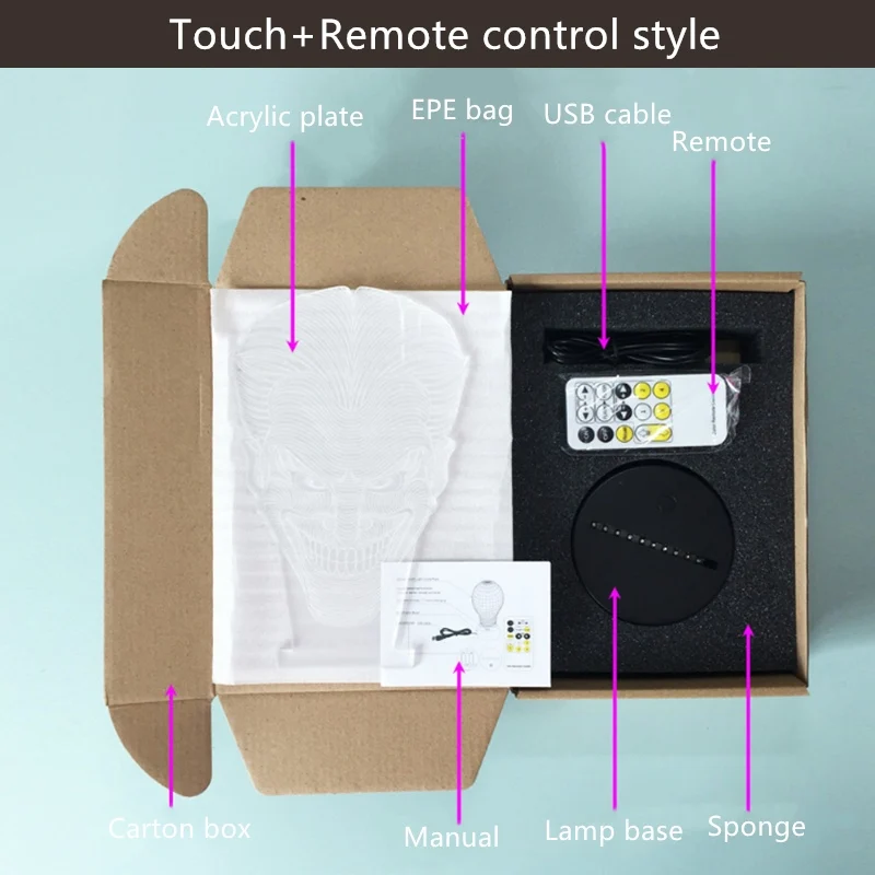 3D night light remote package 800