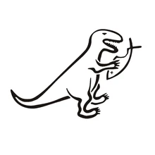 Autocollant de dinosaure mangeant du poisson, autocollant étanche de style de voiture de JDM, 15cm X 10.2cm, accessoires de voiture