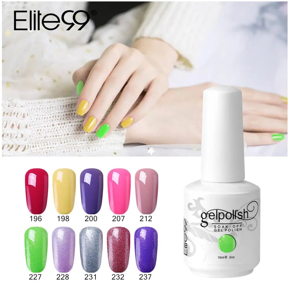 

Elite99 15ml Nail Gel Polish UV Gel Varinsh Manicure Gellak Semi Permanent Hybrid Nail Art Design Lacquer Needed Base Top Coat