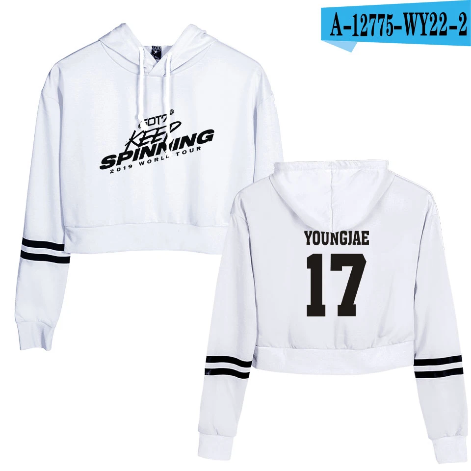 Красный 2D GOT7 WORLD TOUR принт Для женщин Повседневное весенняя одежда Harajuku Повседневное топы; Лидер продаж толстовки пупка уличная одежда большого размера - Цвет: Красный