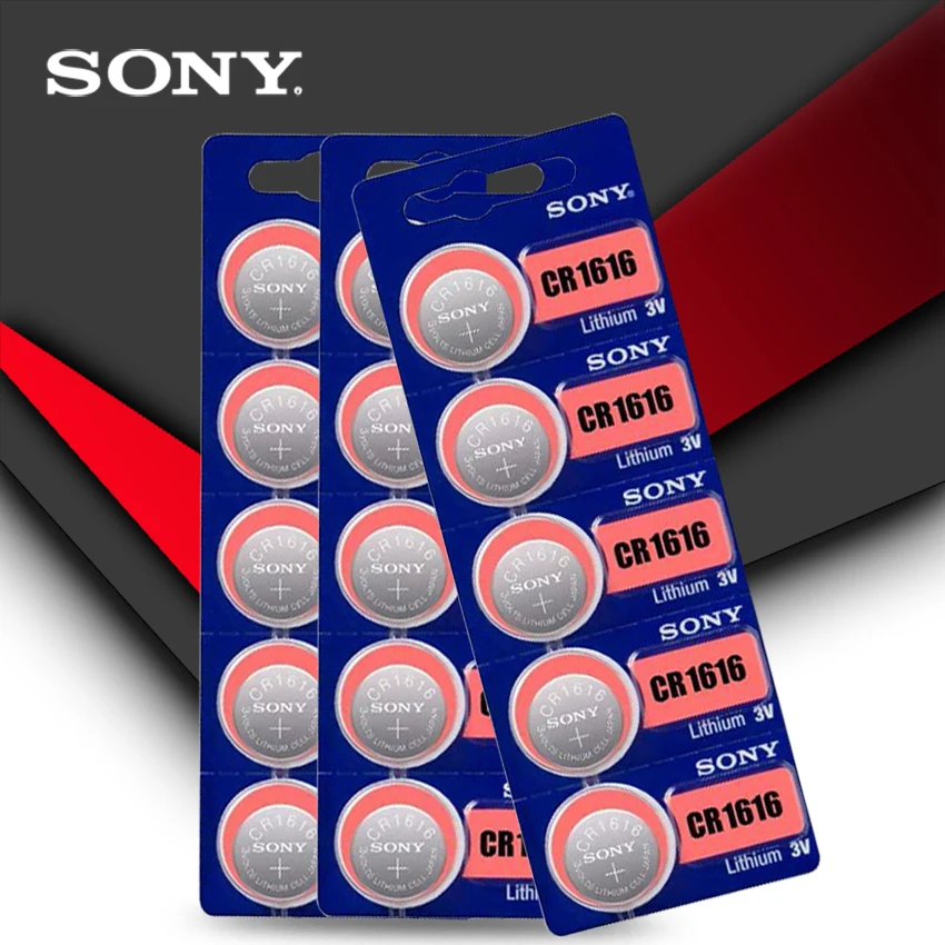 

15pc/lot Sony 100% Original CR1616 Button Cell Battery For Watch Car Remote Key cr 1616 ECR1616 GPCR1616 3v Lithium Battery