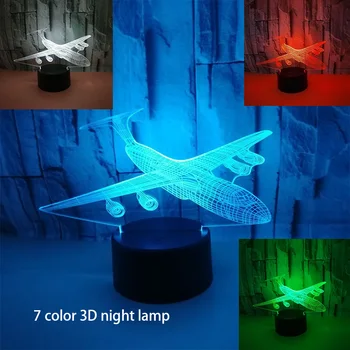 

3D Light Led Colorful Change USB Desk Lamp Sitting Room 3D Night Light Touch Control Air Plane Lamp Atmosphere Lights