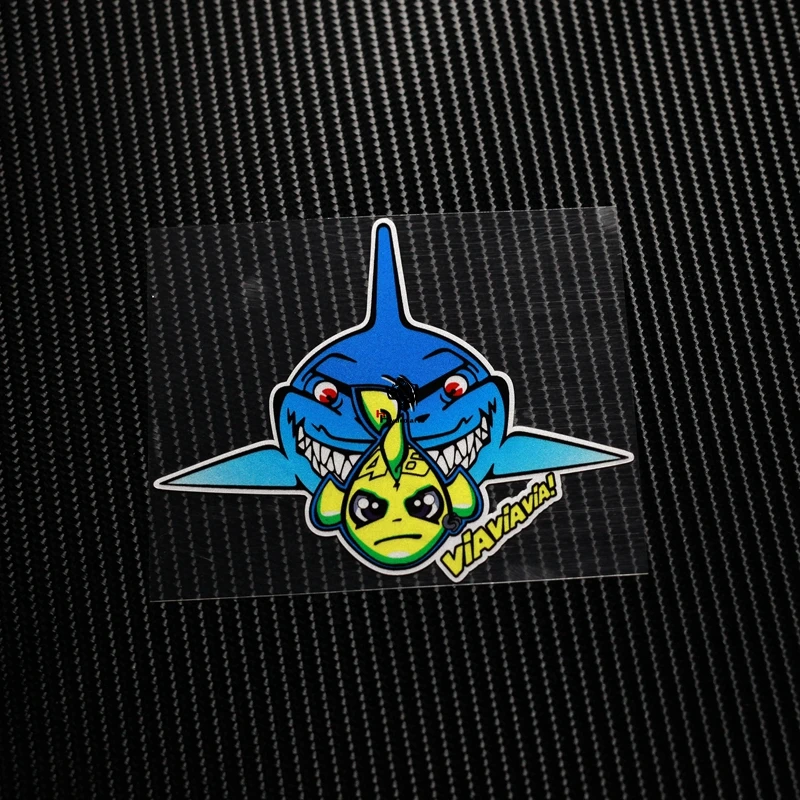 NO.TL025 46# Fish Shark Misano Valentino Rossi Adesivo Reflective Car Sticker Decals Motorcycle Racing Stickers auto ATV Helmet