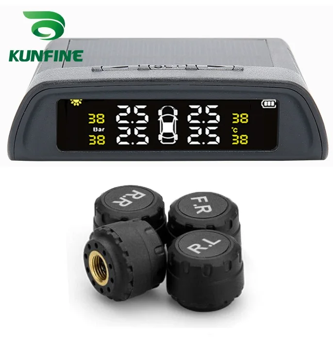 

KUNFINE Smart Car TPMS Tyre Pressure Monitoring System Solar Energy TPMS Digital LCD Display Auto Security Alarm Systems