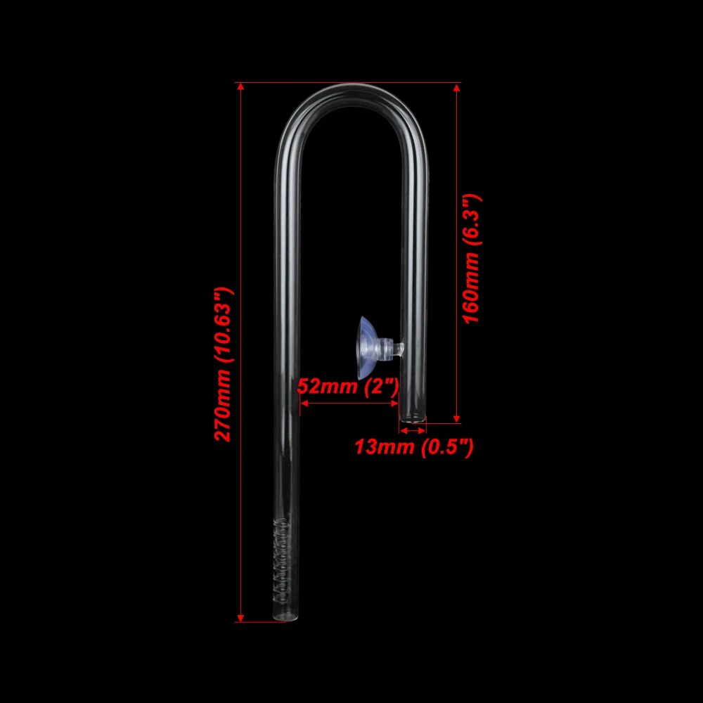 Высококачественные аквариумные водопроводные трубы 13 мм 17 мм Lily Pipe Inflow glass Tube с 2 шт присосками акриловый зажим для 16 мм/22 мм трубки - Цвет: Inflow 13 mm