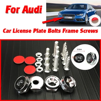 

New Bolts Car License Plate Frames Tag Cap Screw Caps For A3 A4 B6 B8 B7 B5 A6 C5 C6 Q5 A5 Q7 TT A1 S3 S4 S5 S6 S8 Accessories