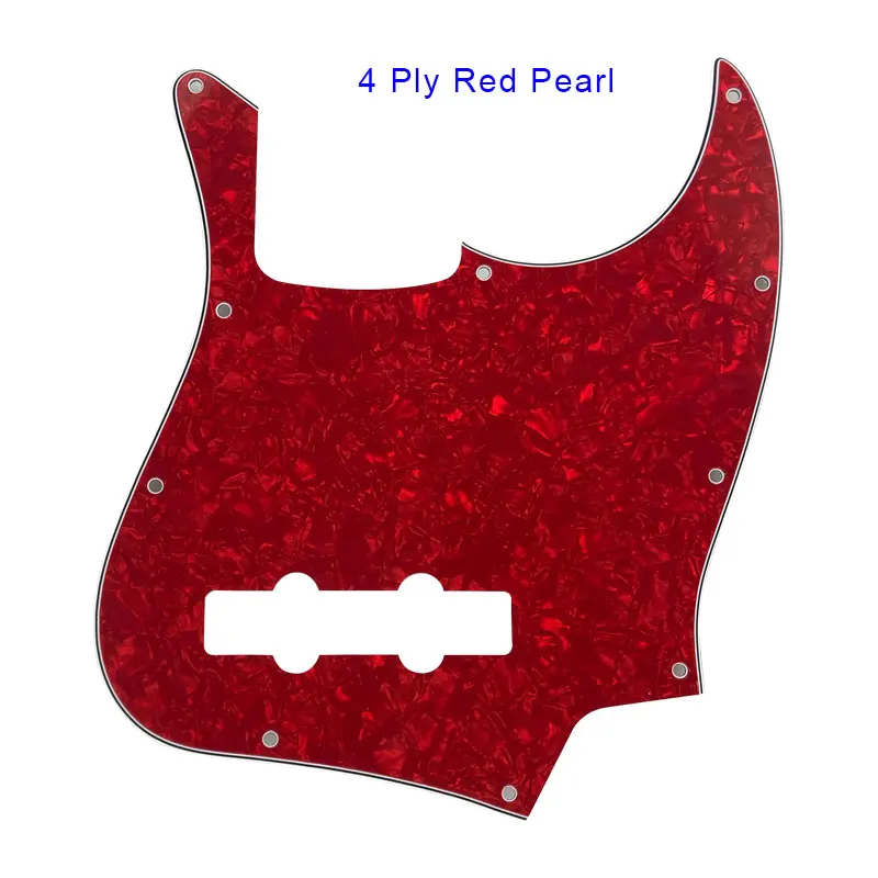 Pleroo гитара деталей pickguards Стандартный 10 отверстий 4 строки костюм для fender Jazz Bass Стиль JB накладку к царапинам плиты - Цвет: 4 ply red pearl