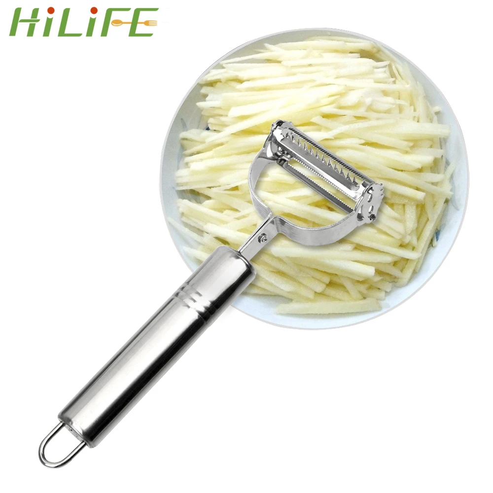 

HILIFE Slicer Peeler Carrot Potato Fruit Shred Stainless Steel Durable Razor Sharp Cutter Dual-use Vegetable Tool
