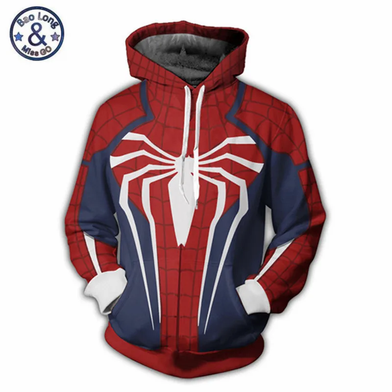 

3D Hoodies Infinity War Spider Man Hooded Sweatshirt Men Long Sleeve Tracksuit Jacket Male Casual Sweatshirts Autumn Outwear