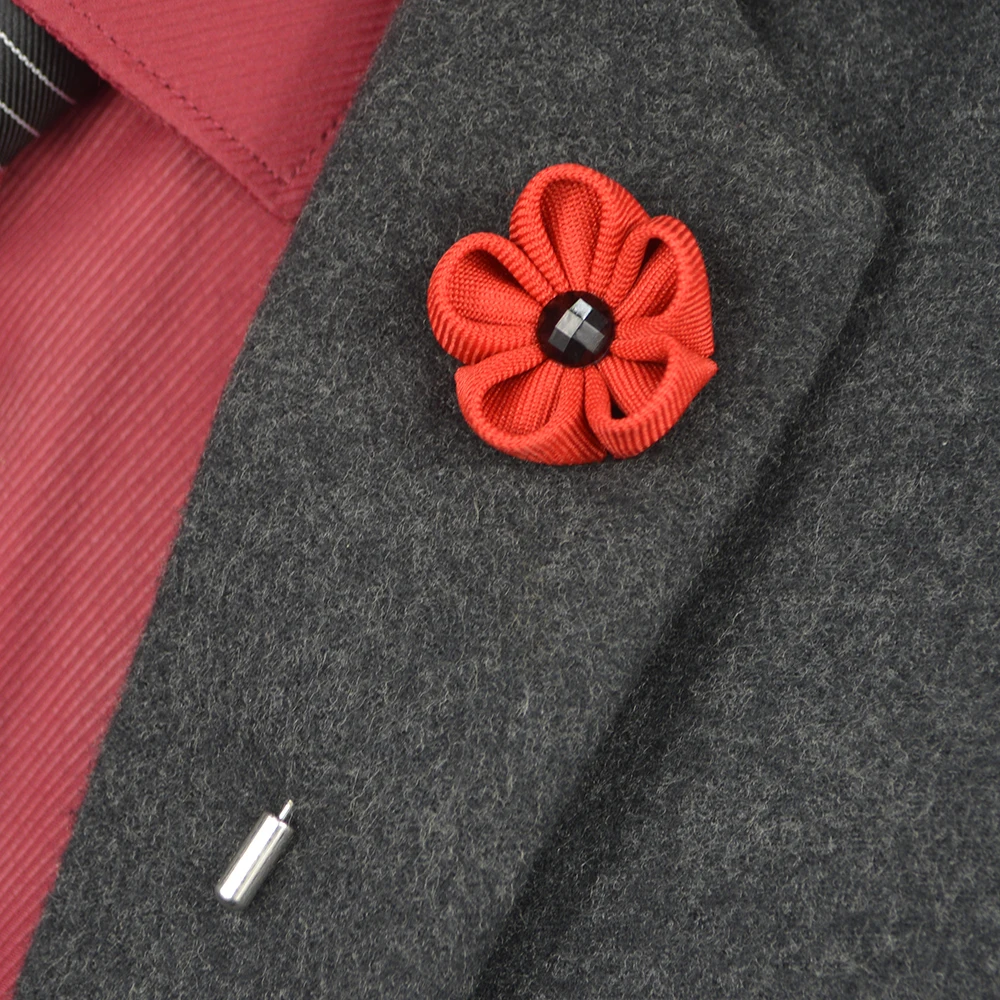 Mdiger Brand Men's Brooch Pins Fabric Black White Bow Lapel Pin for Men