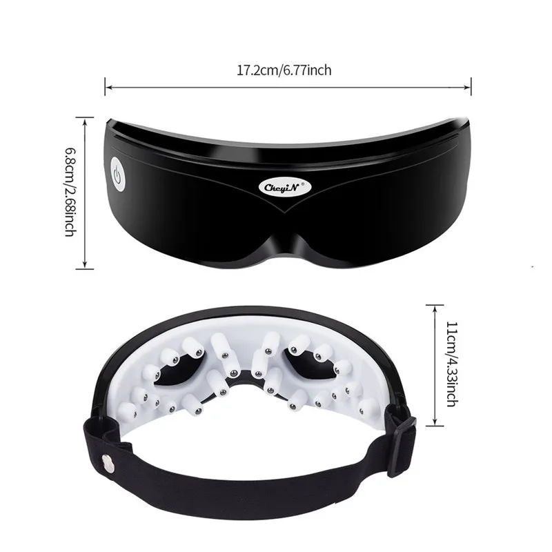 Wireless Electric Vibration Eye Massager Eye Care Device Wrinkle Fatigue Relief Magnetic Acupuncture Massage Eyewear Glasses P36