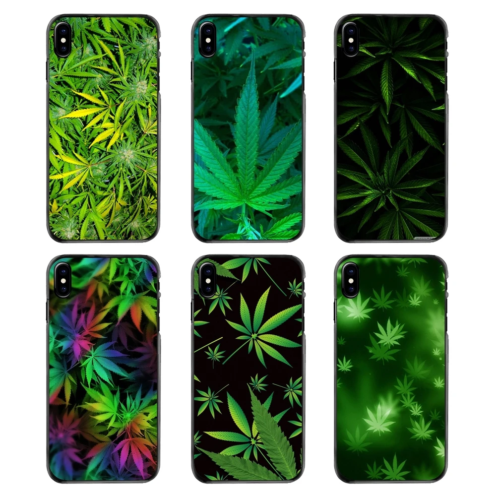 Hard Phone Skin Case Cover For Sony Xperia X XA XZ M2 M4 M5 C3 C4 C5 T3 E4 E5 Z Z1 Z2 Z3 Z5 Compact Cannabis Weed Leaves Pattern |