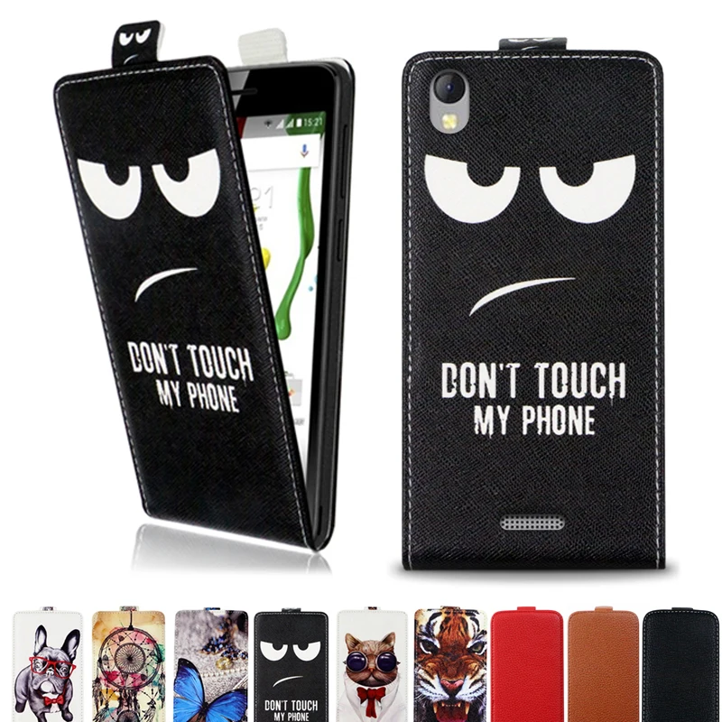 

For BQ BQ-5008L Brave Case Printed cool cartoon butterfly Tiger owl flip up and down leather case cover