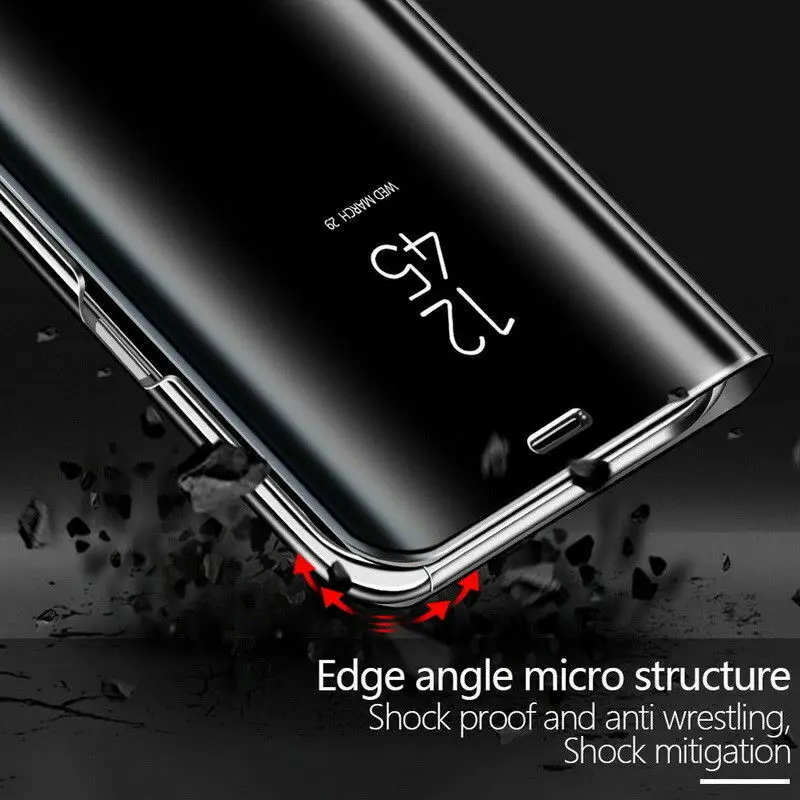 

For Huawei P Smart 2019 Book Case Electroplated Mirror Smart Dirt-resistant Hybrid Full Protection Flip Cover Mobile Phone Cases