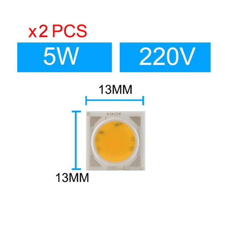 Kaguyahime Growth/White Integrated COB LED Lamp Chip AC 220V 5W~100W 30W 20W 10W Smart IC Driver For DIY Floodlight Spotlight - Испускаемый цвет: 2pcs Chip 5W