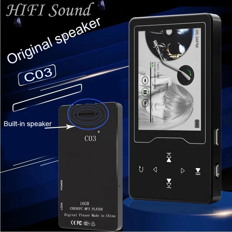 

2018 New Arrival Bluetooth MP4 Player 16G Built-in Speaker Touch Button Metal Body 2.4inch Screen with FM, Support SD up to 128G