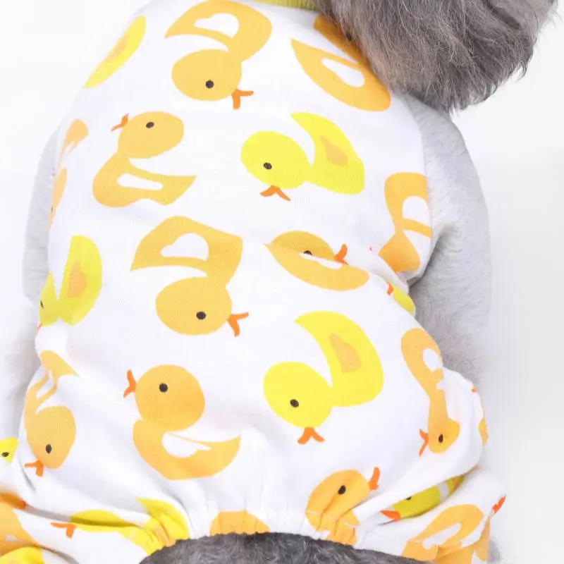 Пижамы для собак одежда для сна щенок пальто комбинезон одежда Хлопок мультфильм шаблон Рубашка