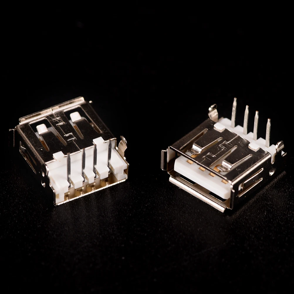 10 шт. флеш накопитель USB с гнездовым Тип 4 контактный DIP угловой разъем Jack Разъем