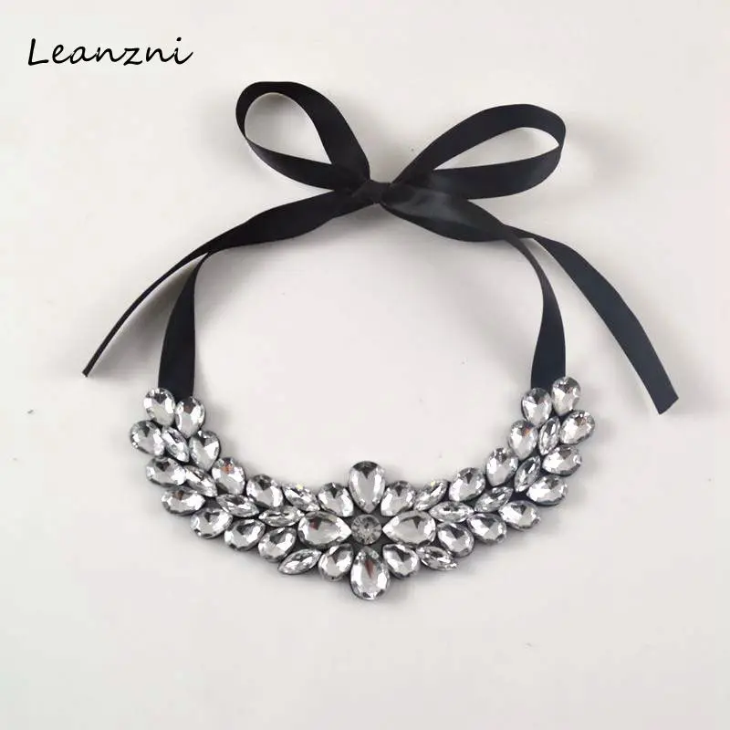 

Leanzni Fashion collar necklaces acrylic fittings shape collocation ribbon necklace women present