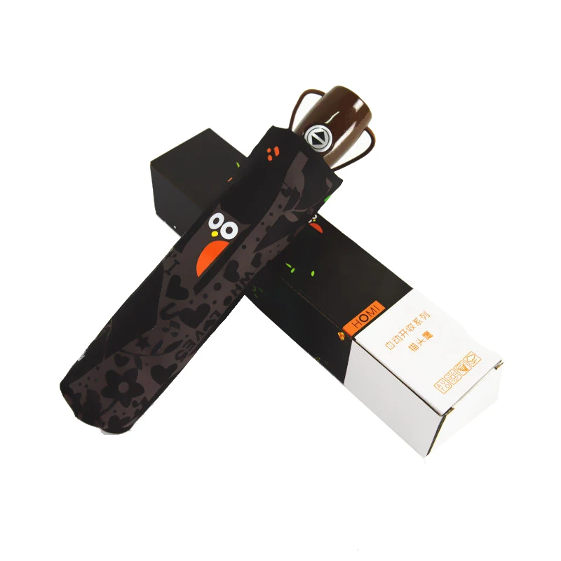

Man Folding Owl Automatic Folding Umbrella Rain Woman Anti UV Black Coating Female Parasols Beach Umbrellas Ladies Paraguas