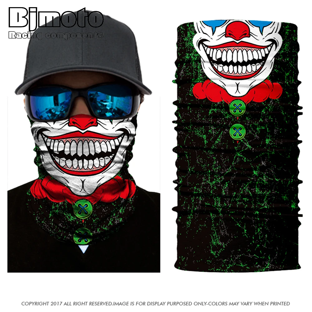 

2018 Seamless Skull Skeleton Joker Clown Balaclava Tube Neck Face Mask Scarf Motorcycle Bicycle Hunting Outdoor Bandana Headband