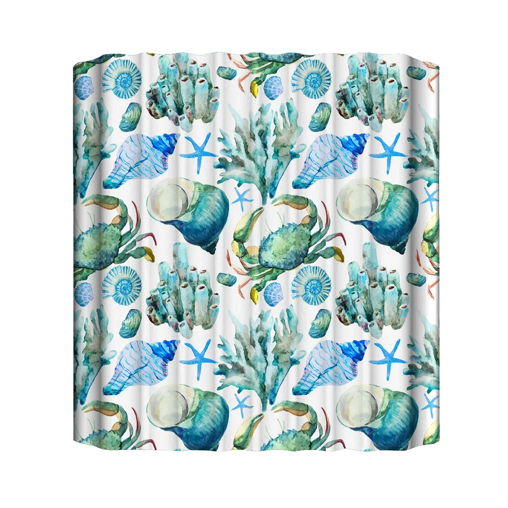 Новая Водонепроницаемая занавеска для душа с 12 крючками 3D напечатанная Ванная комната полиэстер занавеска для душа Предотвращение брызг